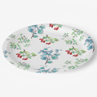 Prato de papel com estampa floral
