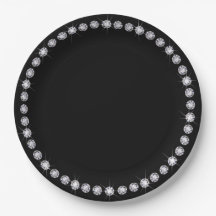 Prato de Papel com Moldura Redonda de Diamante