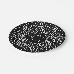Prato de Papel com Padrão Moderno de Mudcloth