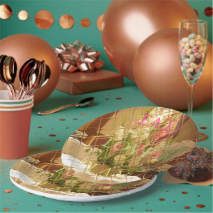 Prato De Papel Coma as Flores de Brincadeira do Amor para todos o