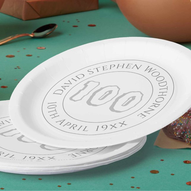 Prato de papel comemorativo de 100º aniversário (Criador carregado)