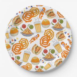 Prato De Papel Comida da rua indiana - Corante festivo
