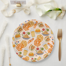 Prato De Papel Comida da rua indiana - Corante festivo