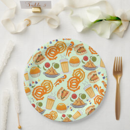 Prato De Papel Comida da rua indiana - Corante festivo