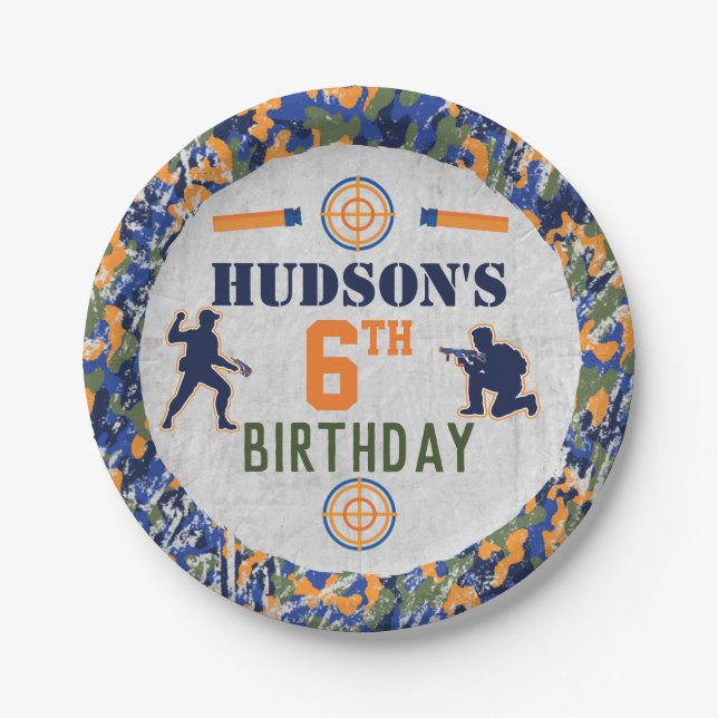 Prato De Papel Comida dos Soldados Militares do Camo, Festa de an (Frente)