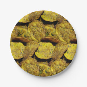 Prato De Papel Comida índia Snack Methi Vadi Comida