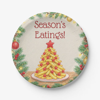 Prato De Papel Comidas da Temporada Batatas Fritas de Natal, Dive