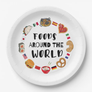 Prato De Papel Comidas em todo o mundo