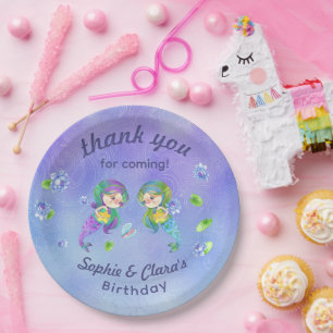 Prato De Papel Companhias de Sereia Cuta Sob O Aniversário das Ra