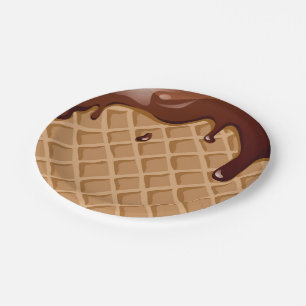 Prato De Papel Cone do Waffle do Fudge