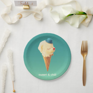 Prato De Papel Cone Doce: Sorriso de Arte em Sorvete de Bichon