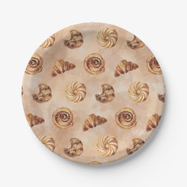 Prato De Papel Confeitaria de Aquarela Patisseria Comida Brunch