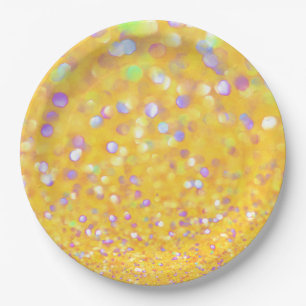 Prato de Papel Confete Amarelo