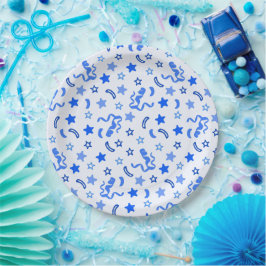 Prato De Papel Confete Azul