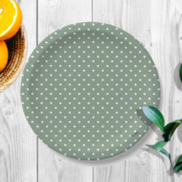 Prato de Papel Confete Olive Sage