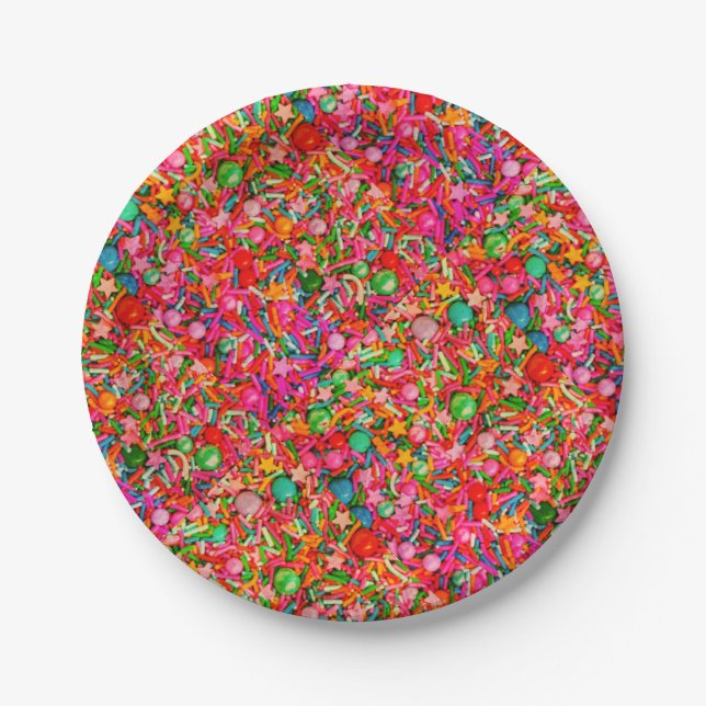 Prato De Papel Confetti Sprinkle Plate (Frente)