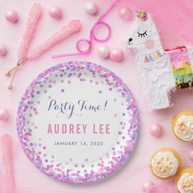 Prato De Papel Confetti sprinkles decor de festa de aniversário p (Festa)