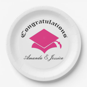 Prato De Papel Congrats customizável em placas da graduação -