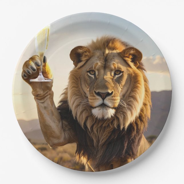 Prato De Papel Congratulations Lion (Frente)