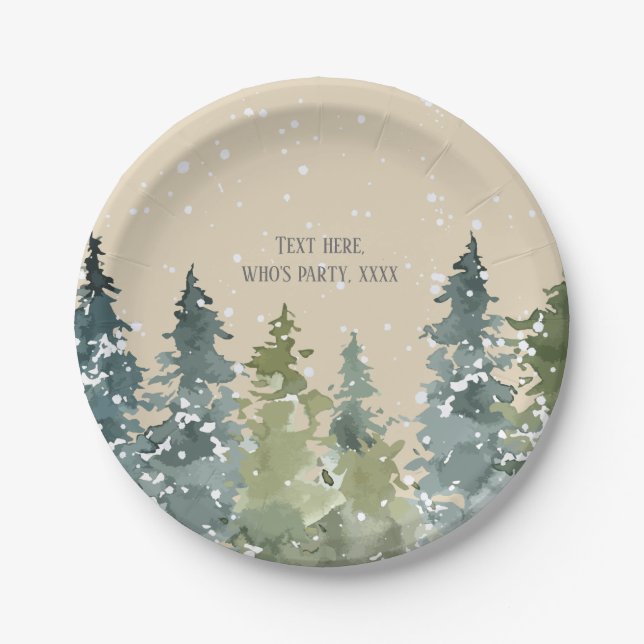 Prato De Papel Conífer, Pine Tree, Evergreen (Frente)