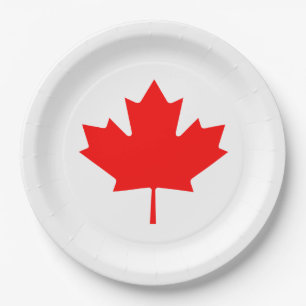 Prato De Papel Conjunto de 8 placas de papel no dia do Canadá