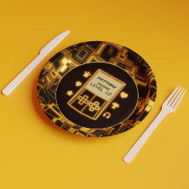 Prato De Papel Console de mão amarelo brilhante