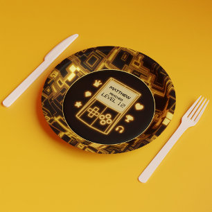 Prato De Papel Console de mão amarelo brilhante