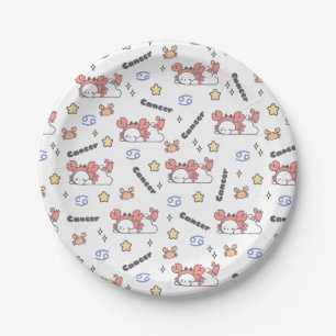 Prato De Papel Constelação de Cancer Cozy Bunny & Crab Zodiac