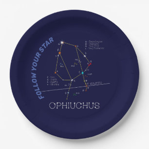 Prato De Papel Constelação Zodiac Ophiuchus