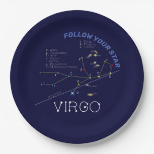 Prato De Papel Constelação Zodiac Virgo