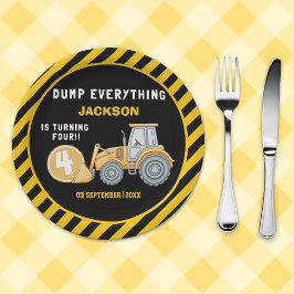 Prato De Papel Construction Birthday Party | Excavator & Wrecking