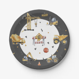 Prato De Papel Construindo Aventuras para o Aniversário de um Men