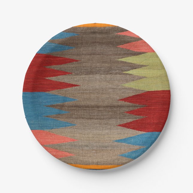 Prato De Papel Contemporary Dusty Blue Gray Striped  (Frente)