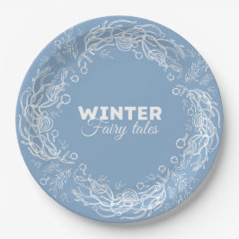 Prato De Papel Contos de Fadas das Férias de Inverno.