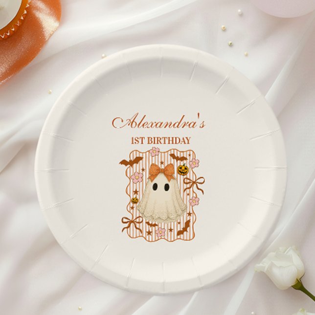 Prato De Papel Convidada de Renda Fantasma de Halloween para 1º A (Criador carregado)