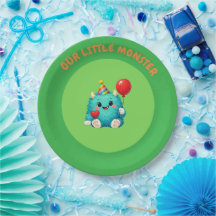 Convite de Aniversário de 1 ano do Monstro Azul Fo