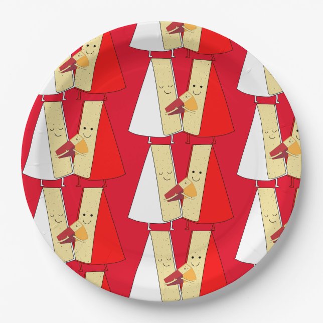 Prato De Papel Convite de festas De Vinho E Queijo (Frente)