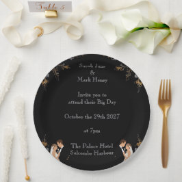 Prato De Papel Convite Layout de casamento que você pode personal