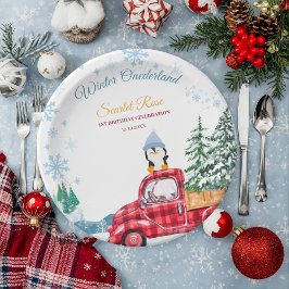 Prato De Papel convites para primeiros aniversarios invernais