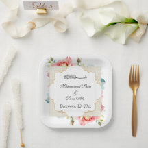 Convocação Muçulmana Nikah, Floral Rosa Moderna