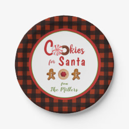 Prato De Papel Cookies Bonitos para bordas de xadrez Papais noeis