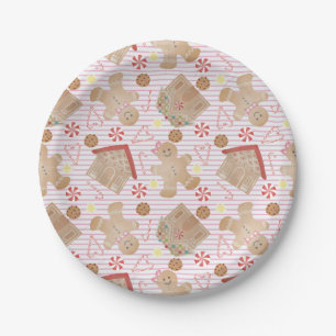 Prato De Papel Cookies de Natal com Greve Rosa