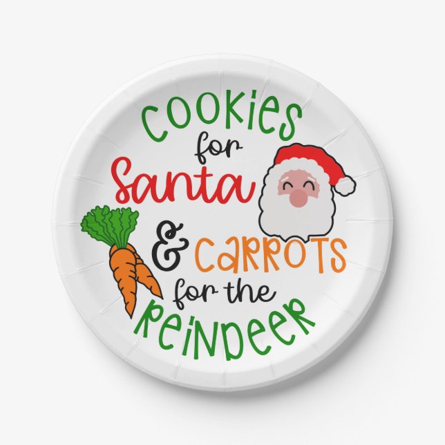 Prato De Papel Cookies for Santa & Carrots for Reindeer (Frente)