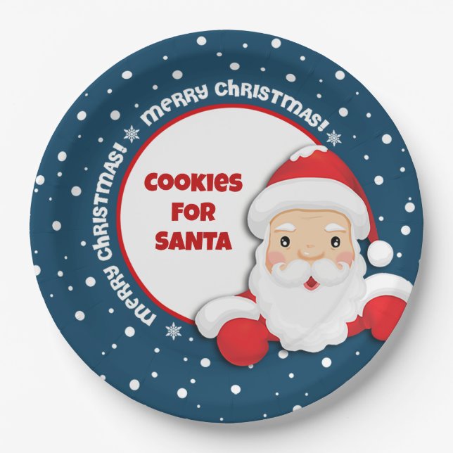 Prato De Papel Cookies para Papais noeis Casas de Natal Personali (Frente)