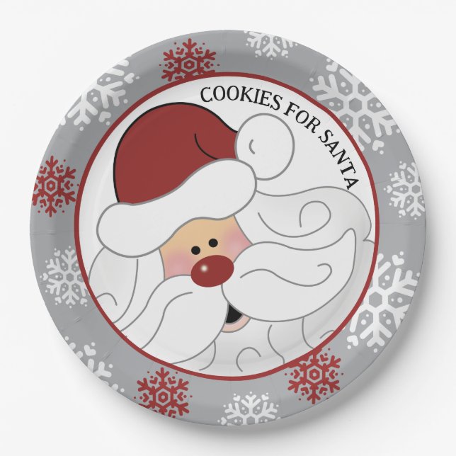 Prato De Papel Cookies para Santa Claus Adorable ArtbyJess (Frente)
