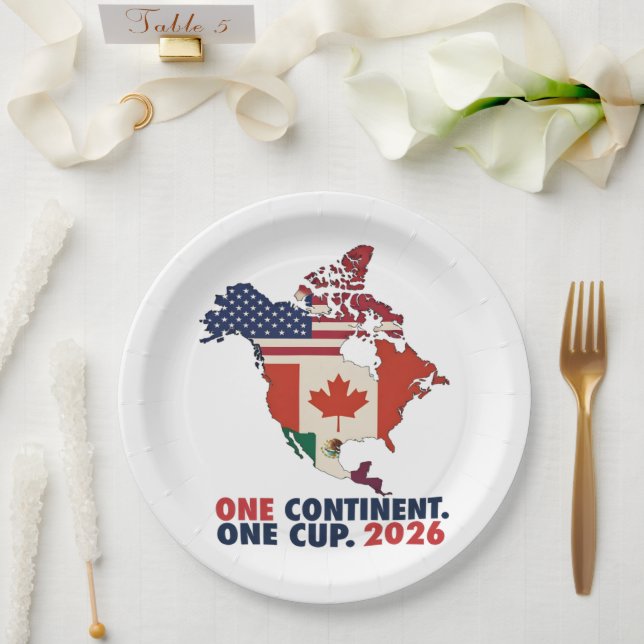 Prato De Papel Copa do Mundo EUA Canadá México (Casamento)