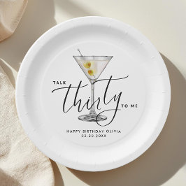Prato De Papel Copo de Martini “Talk Thirty to Me” Moderno 30º