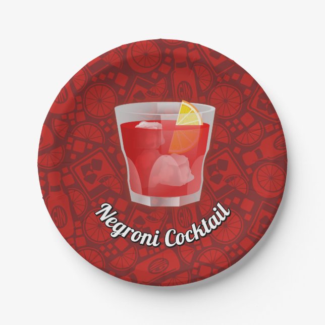 Prato De Papel Coquetel Negroni (Frente)