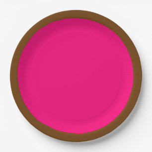 Prato De Papel Cor de acento cor-de-rosa fúcsia pronta para