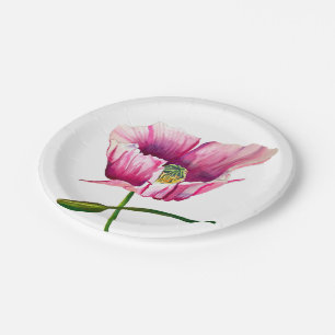 Prato De Papel Cor de água rosa Pó flor da água bonito arte